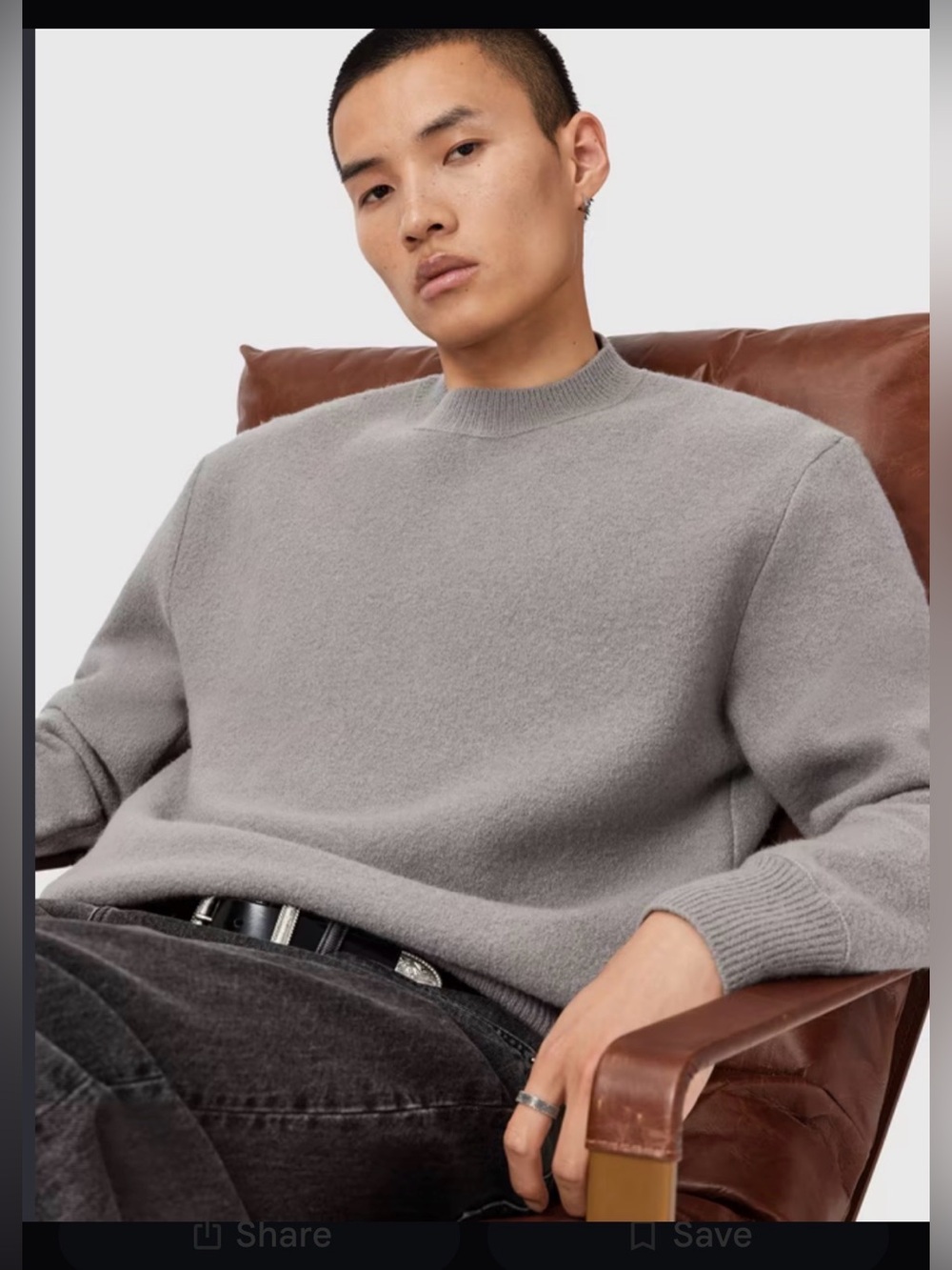 AllSaints unisex Gray Crewneck Sweater